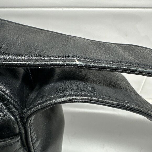 Women's PERLINA New York Black Leather Handbag Purse - Picture 8 of 16